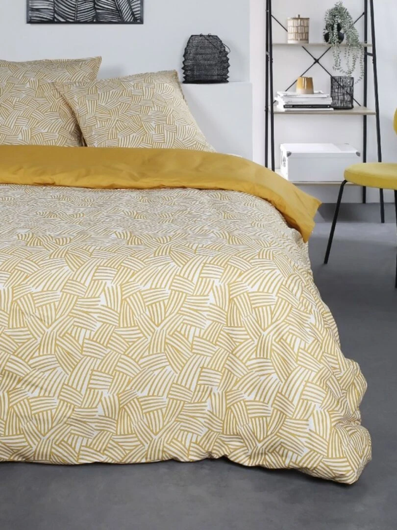 Housse de couette Sunshine Cavacciole + taie(s) 100% coton 57 fils Jaune