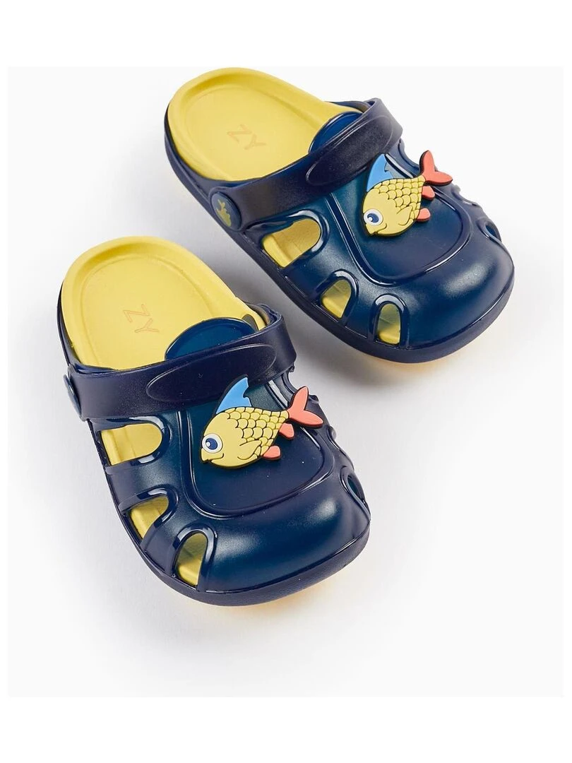 Sandales Clogs pour Bébé Garçon 'Poisson Délicieux' Bleu foncé