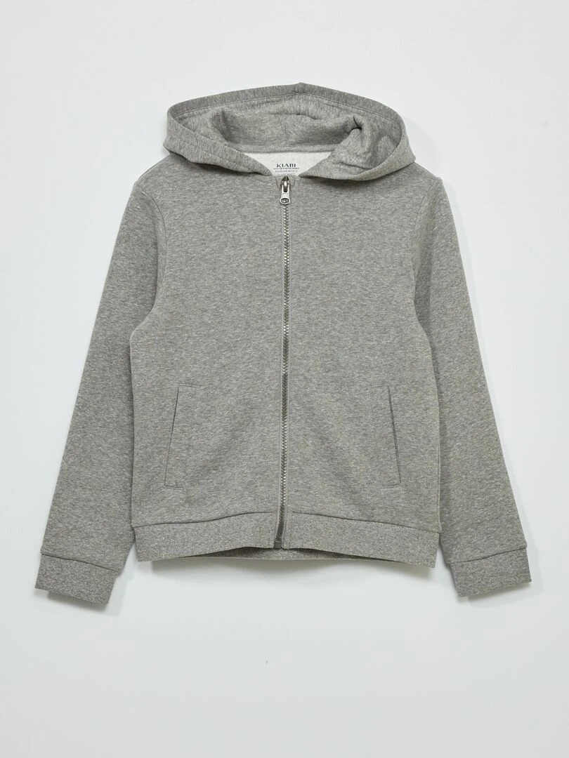 Sweat zippé à capuche gris