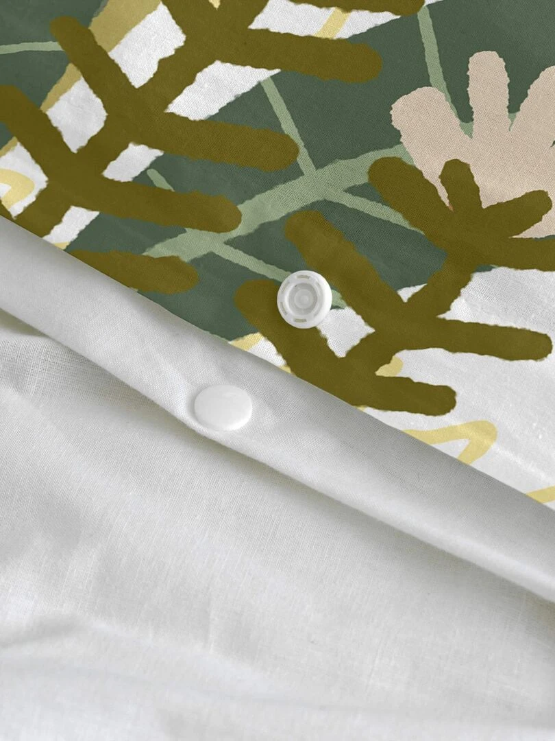 Parure housse de couette 2 pièces Jungle life "Happyfriday"   Blanc