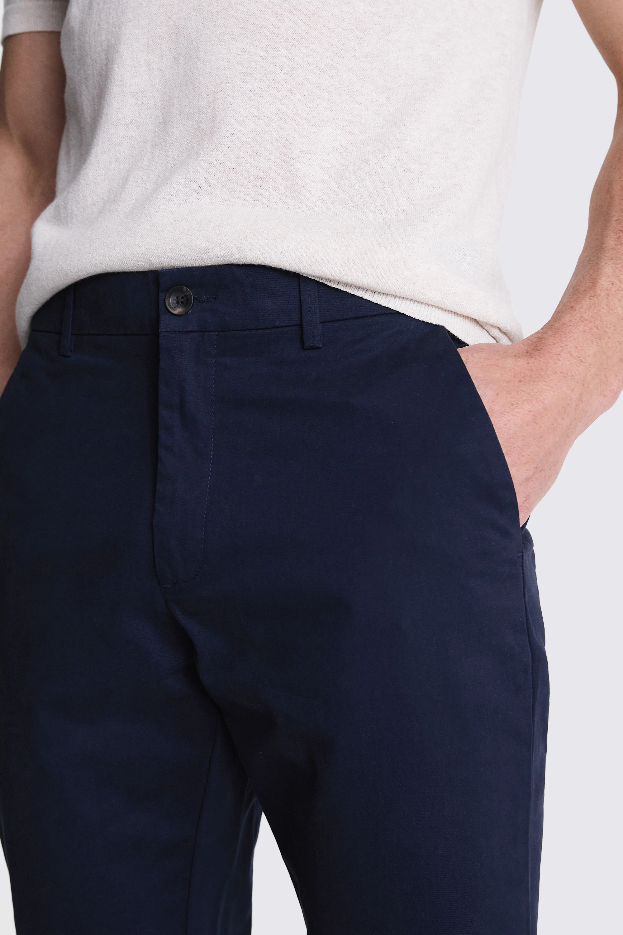 Tailored Fit Stone Stretch Chinos   Buy Online at Moss