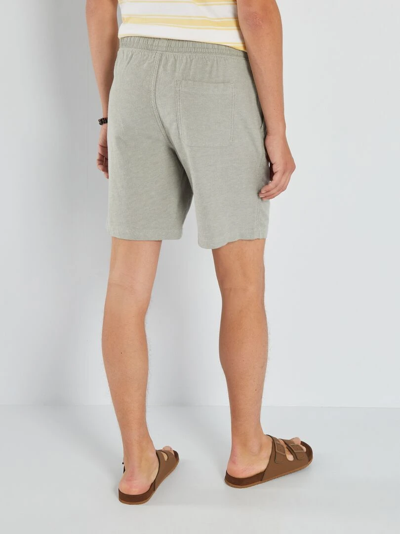 Bermuda uni à taille élastiquée   Vert