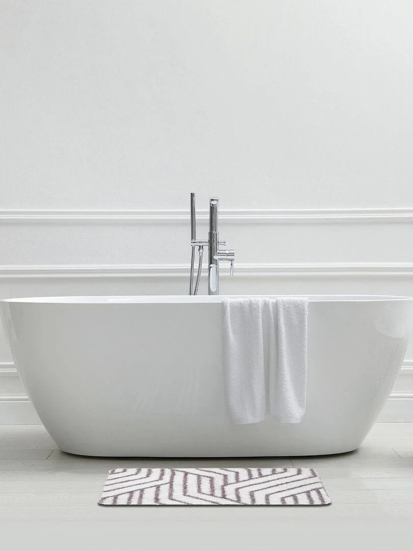 Guy Levasseur Tapis de bain en polyester fantaisie blanc Blanc
