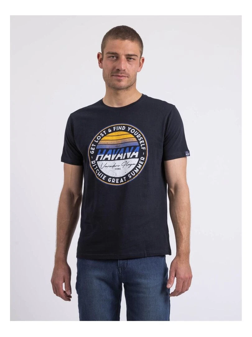 T shirt col rond NOLPIX Bleu marine