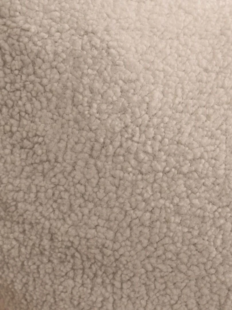 Pouf Bouclette  Sherpa   Doux et Déhoussable   Bananair   Blanc cassé
