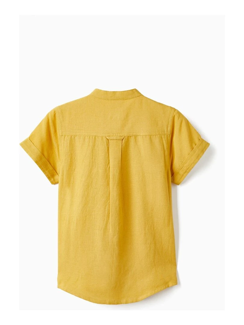 Chemise à manches courtes avec lin pour garçon manches courtes MATISSE Jaune foncé