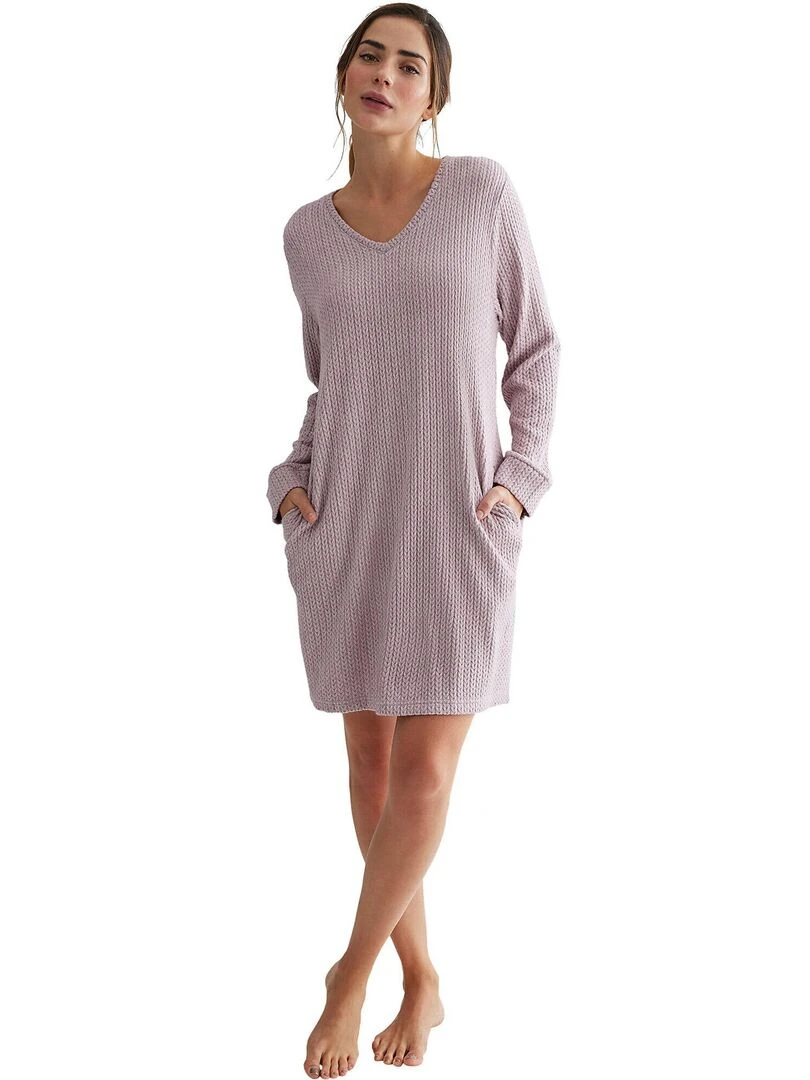 Chemise de nuit manches longues Espiga   Rose