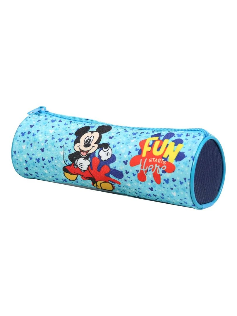 BAGTROTTER Trousse scolaire ronde Disney Mickey Bleue Bleu