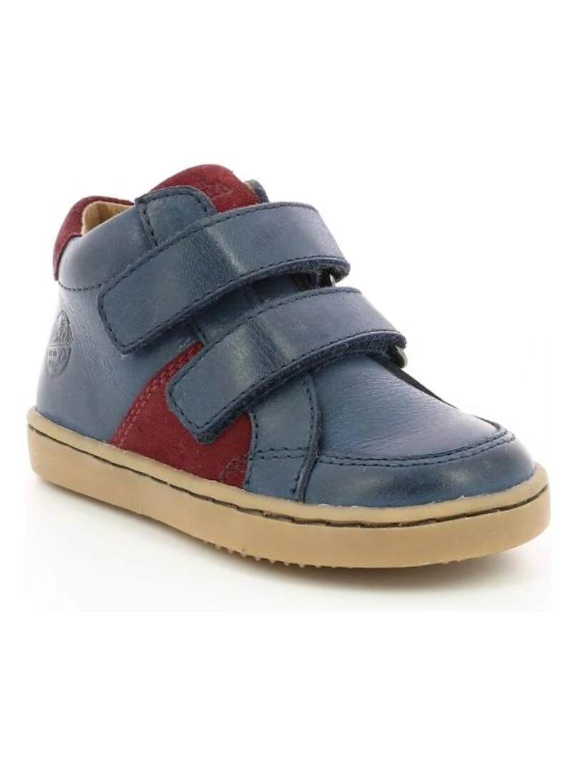 Sneakers hautes Cuir Wikiri Bleu marine
