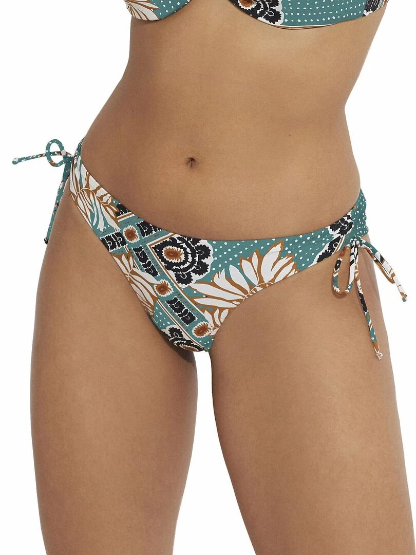 Bas maillot shorty de bain à nouettes Bari Vert