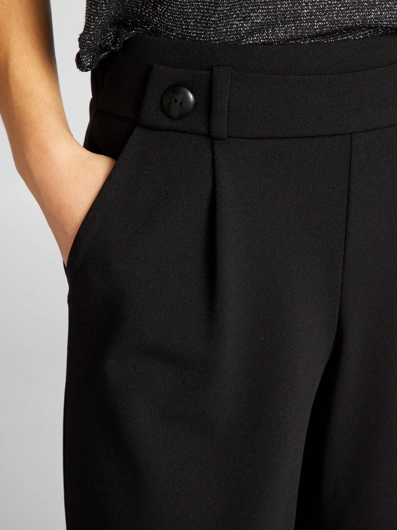 Pantalon large à taille haute   noir