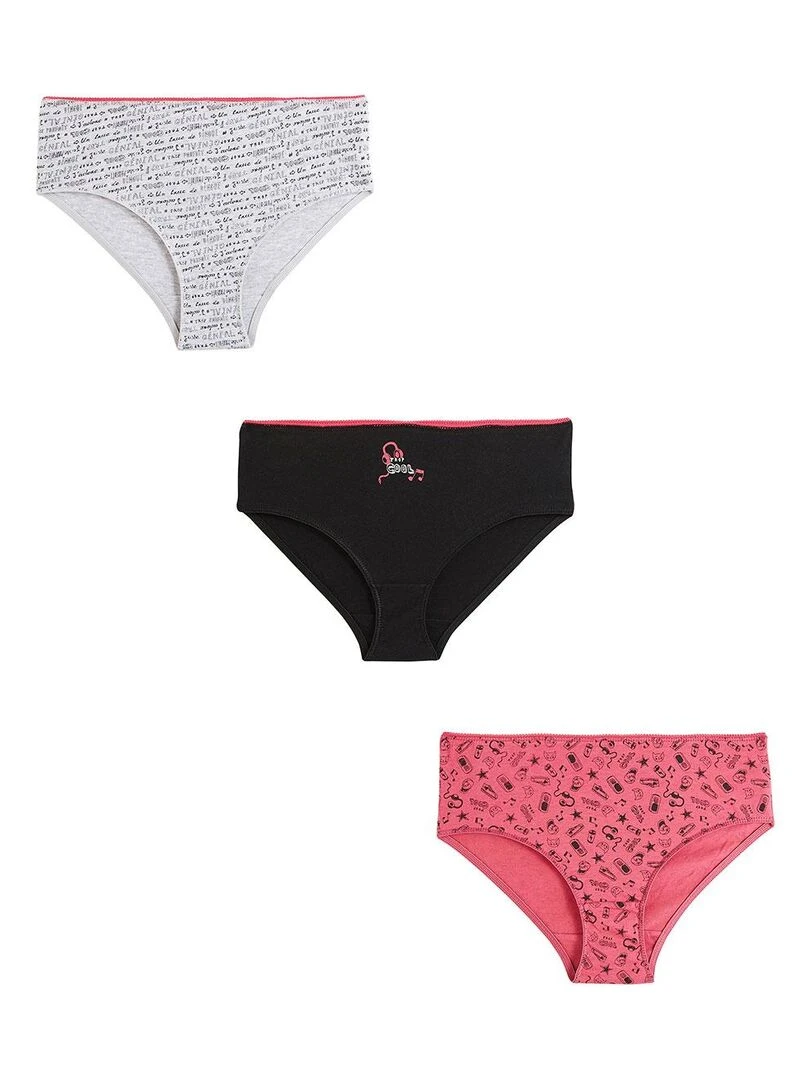 Lot de 3 culottes fille Rivana Multicolore