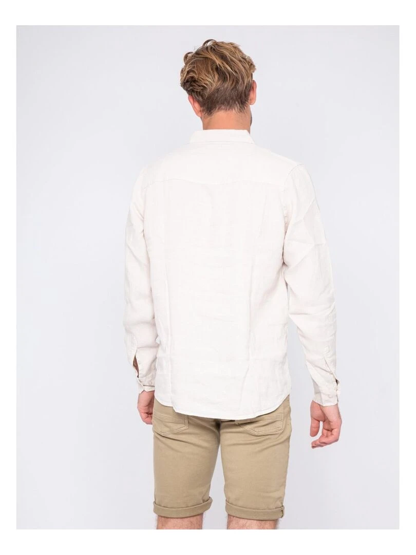 Chemise manches longues lin et coton DALICOT Beige