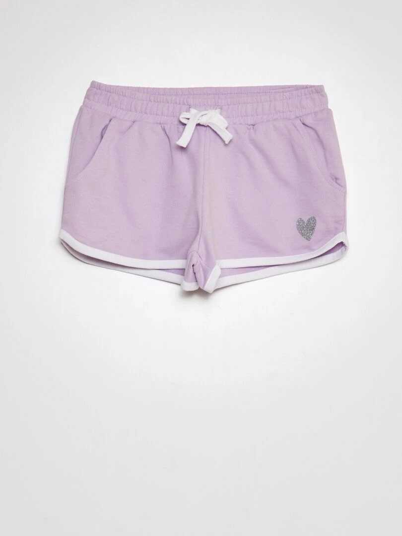 Short molletonné à bords contrastants Violet