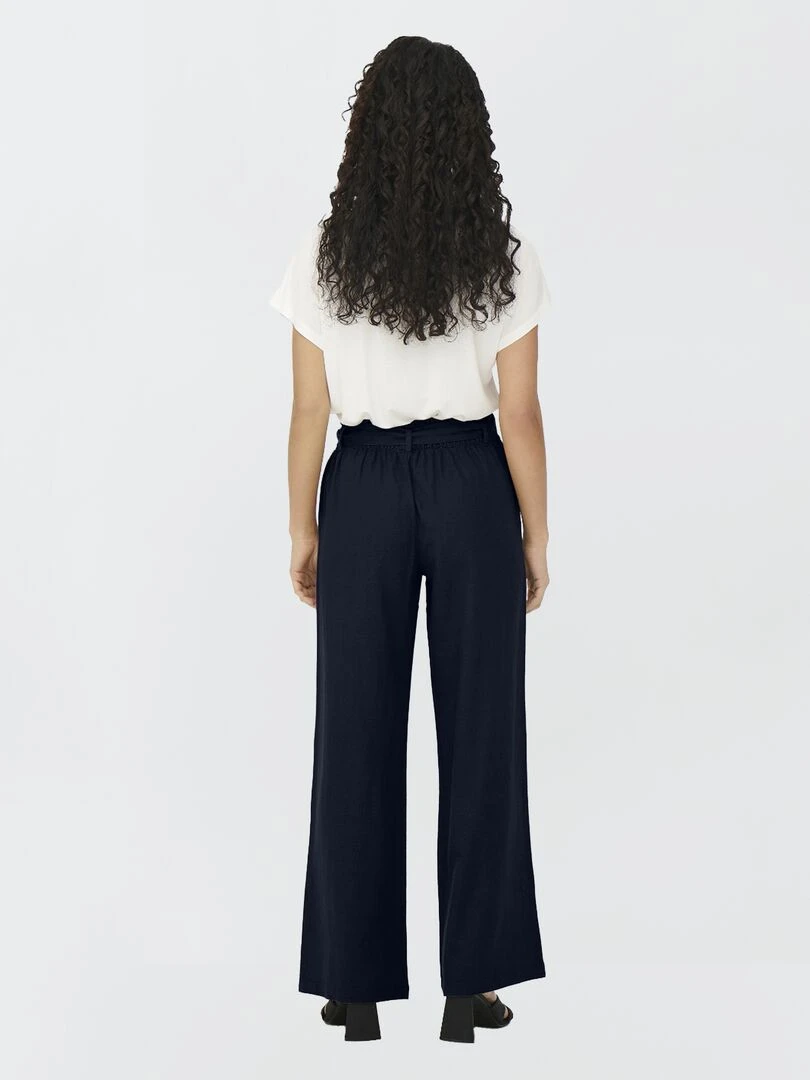 Pantalon en lin large 'JDY' Bleu