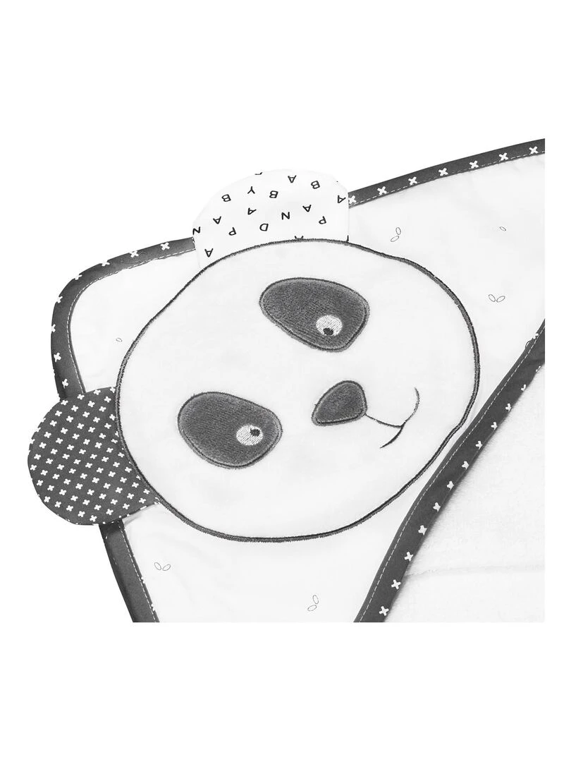 Cape de bain + gant panda Chao Chao (75 x 75 cm) Gris