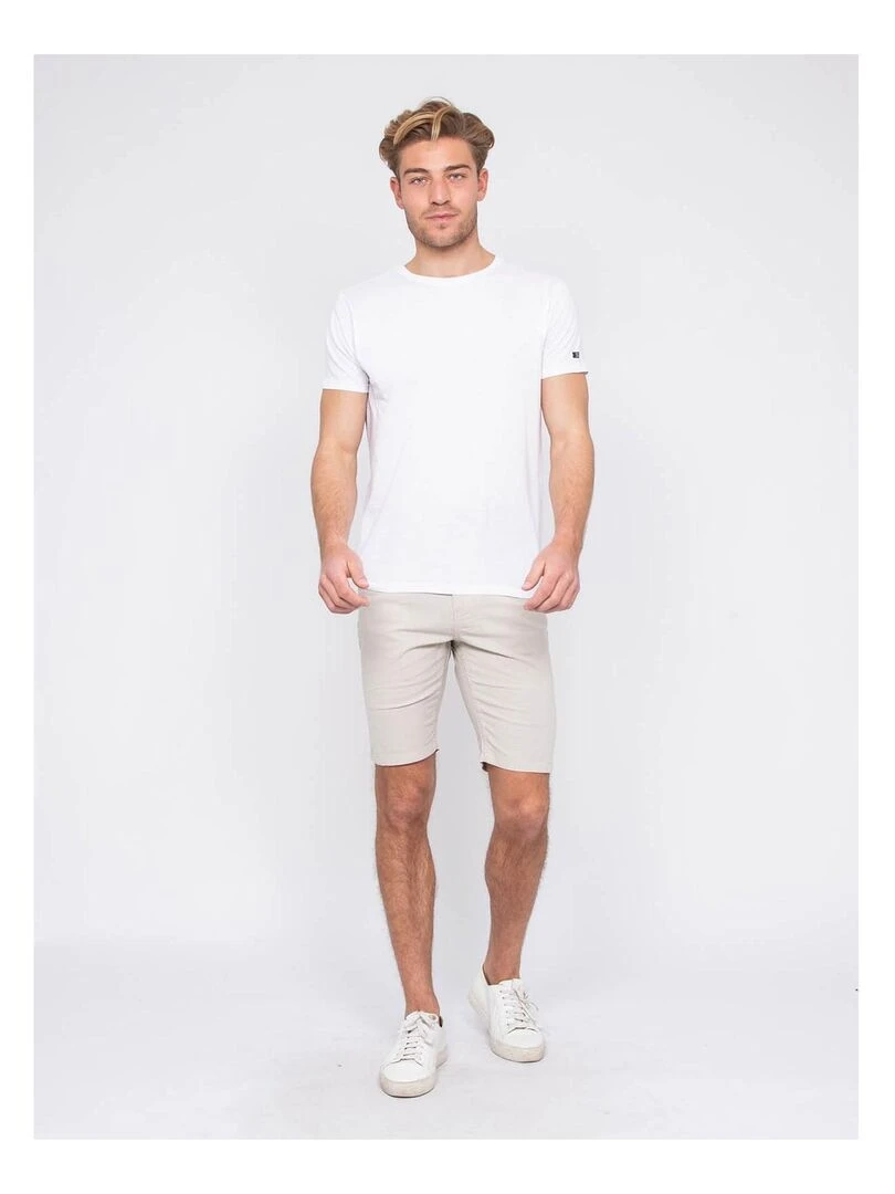 Bermuda chino lin BAGOLIN   Ecru