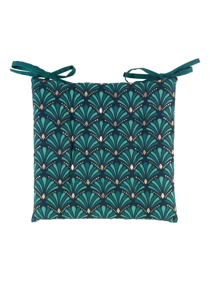 Galette de chaise art déco   Bleu