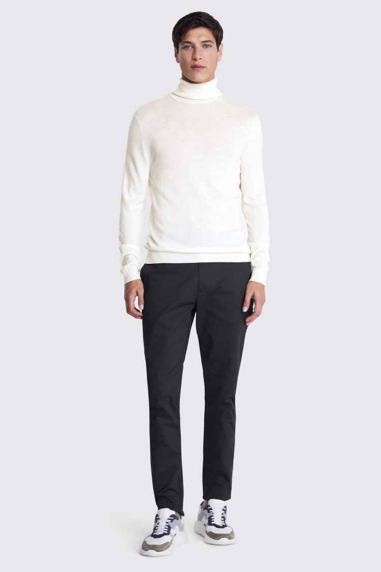 Winter White Merino Roll-Neck Jumper Buy Online at Moss