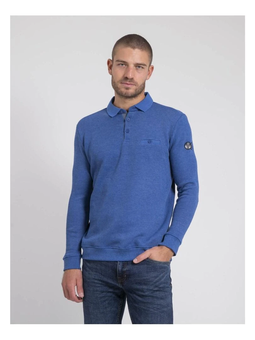 Sweat col polo WIREX Bleu