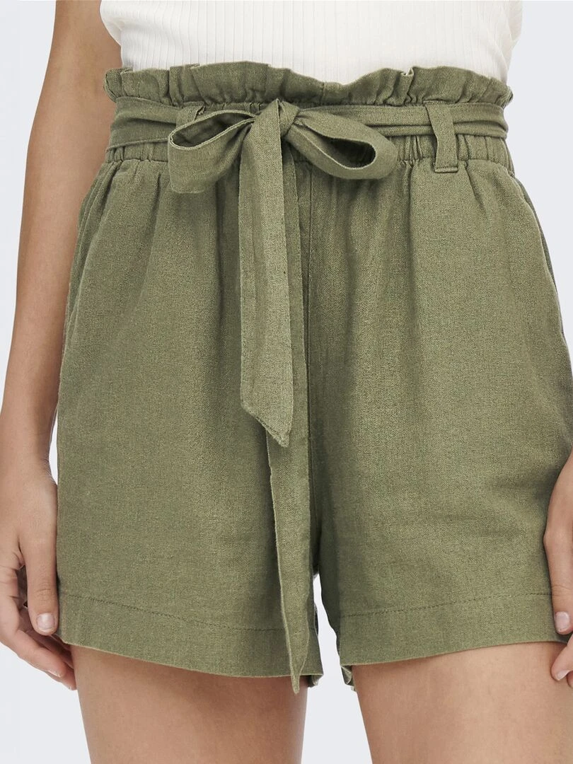 Short en lin 'JDY' Kaki