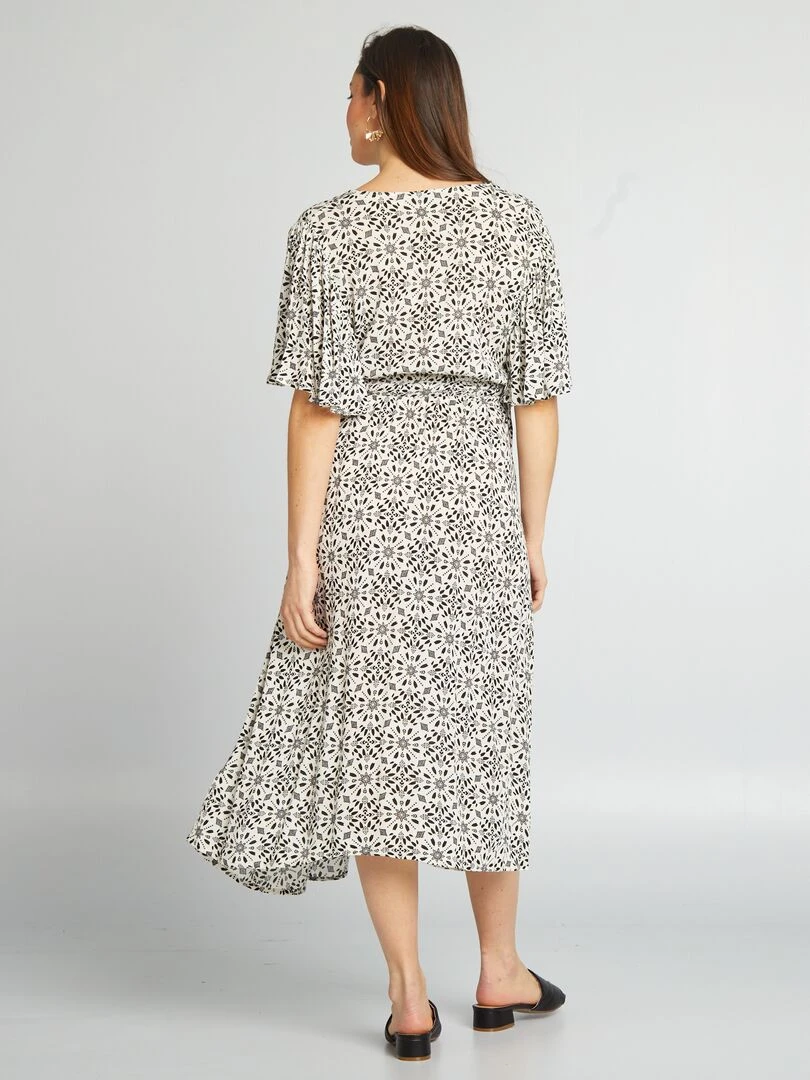 Robe longue de maternité   Noir/crème