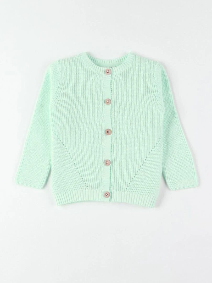 Cardigan en tricot côtelé bio    Noukie's   Bleu