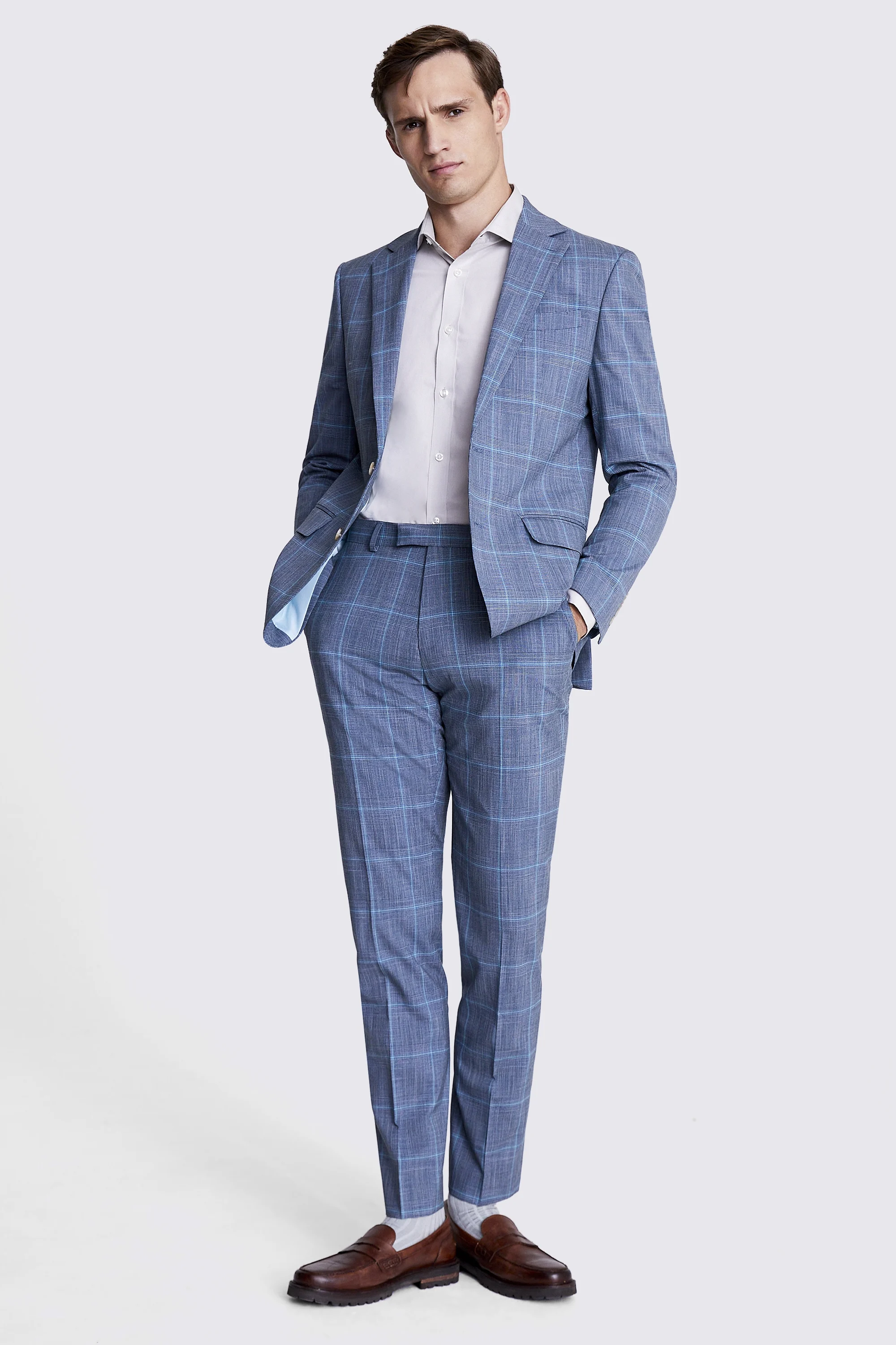 Ted Baker Tailored Fit Navy Check Jacket    Buy Online at Moss