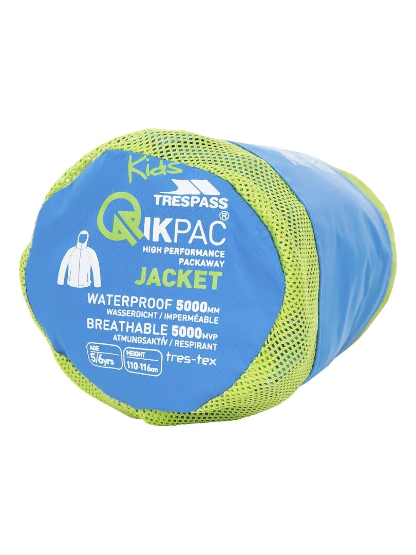 Trespass Qikpac   Veste imperméable repliable unisexe   Bleu cobalt