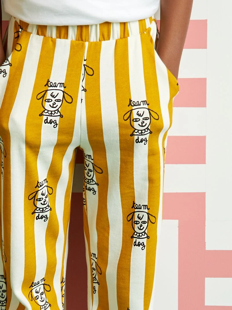 Pantalon en molleton X Little Bad Wolf   Blanc/jaune