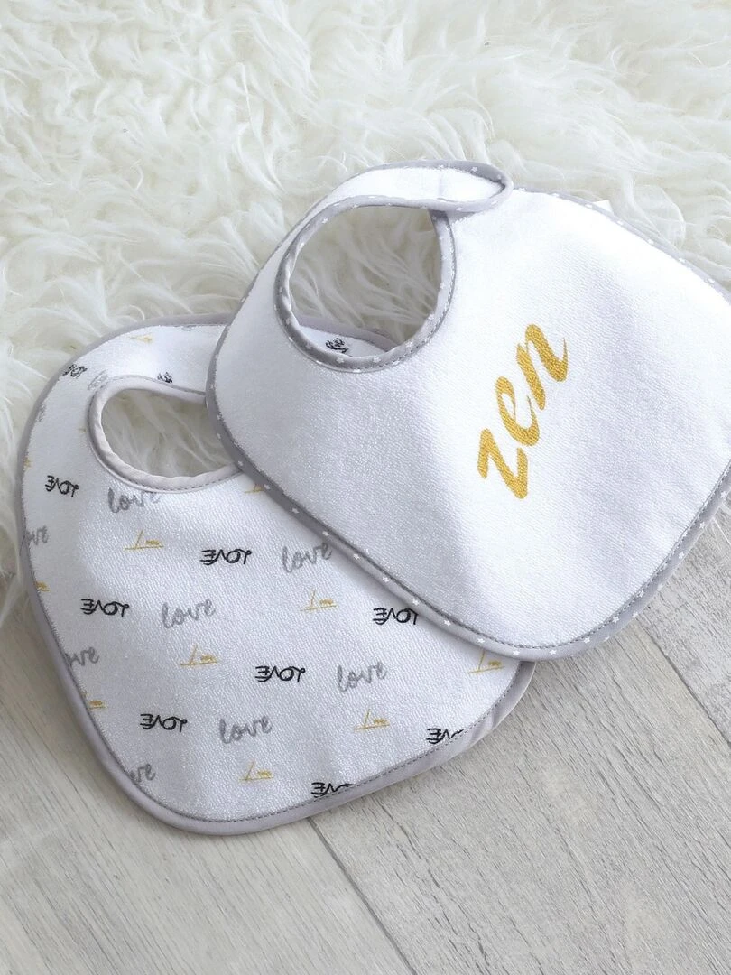 Lot de 7 bavoirs bébé bébé Trois Kilos Sept Jaune