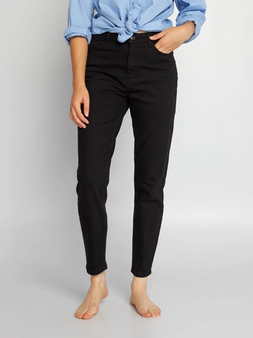 Pantalon slim en denim   L30   Noir
