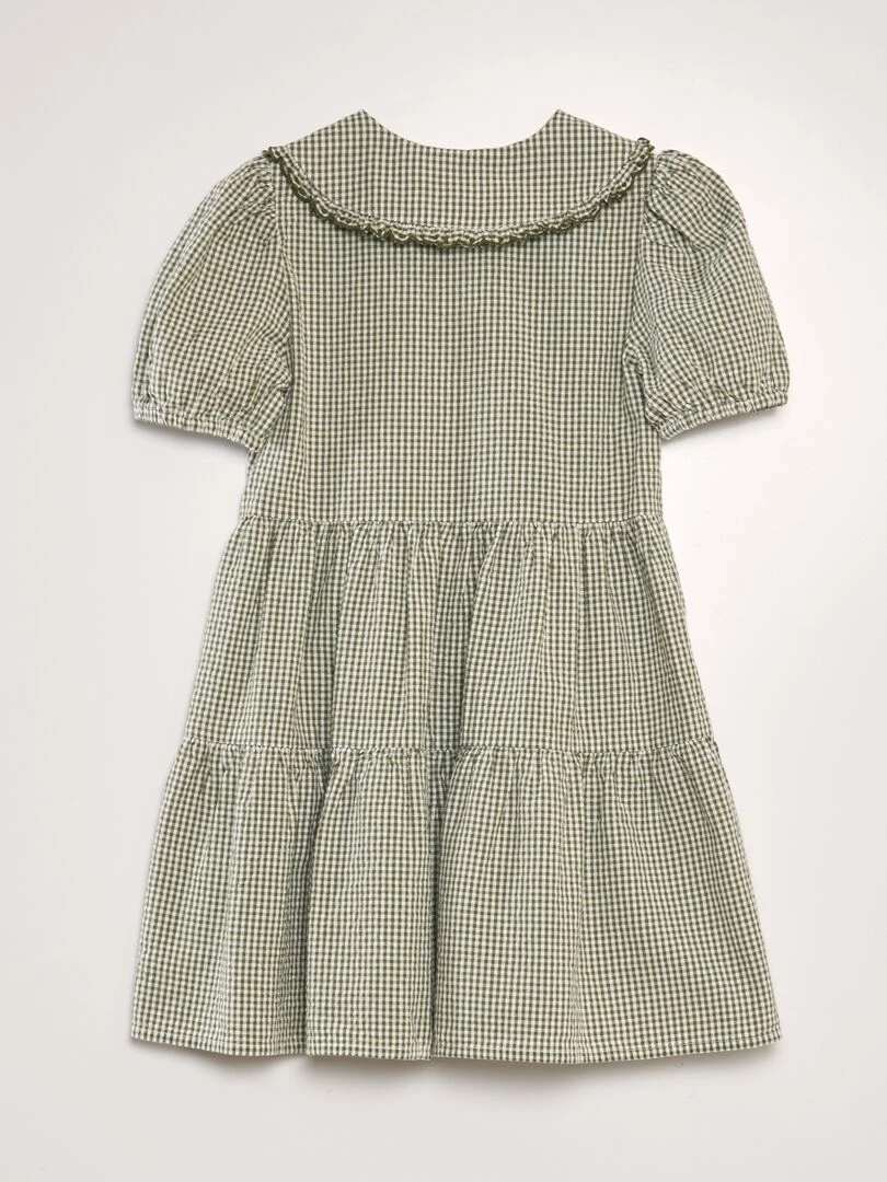 Robe vichy volantée Vert