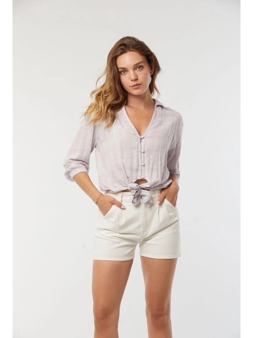 Lee Cooper Chemise manches 3/4 coton regular DATINA Violet clair