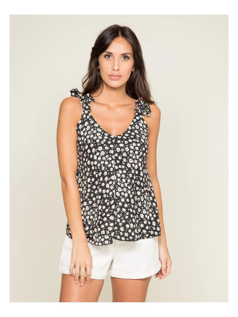 Top fluide motifs FIRA Noir