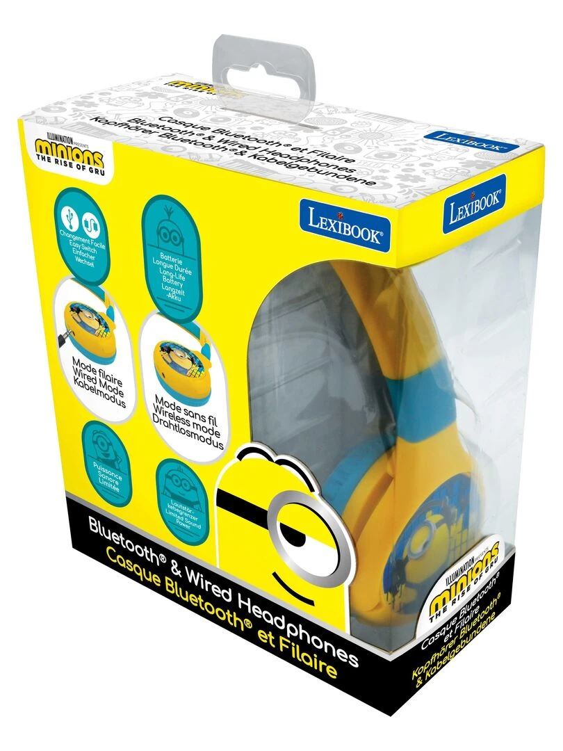 Casque 2 En 1 Bluetooth® Et Filaire Limitation De Son Design Les Minions   N/A