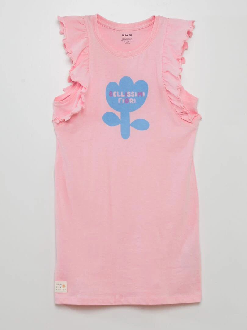 Robe en jersey avec manches volantées   Grafik Edition   Rose