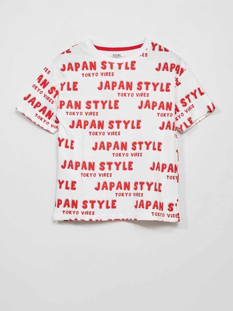 T shirt imprimé 'japon' Rouge