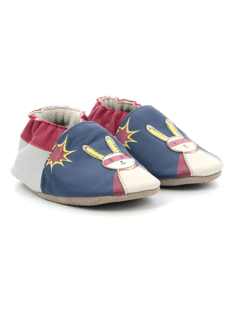 Chaussons Cuir Magic Rabbit Bleu