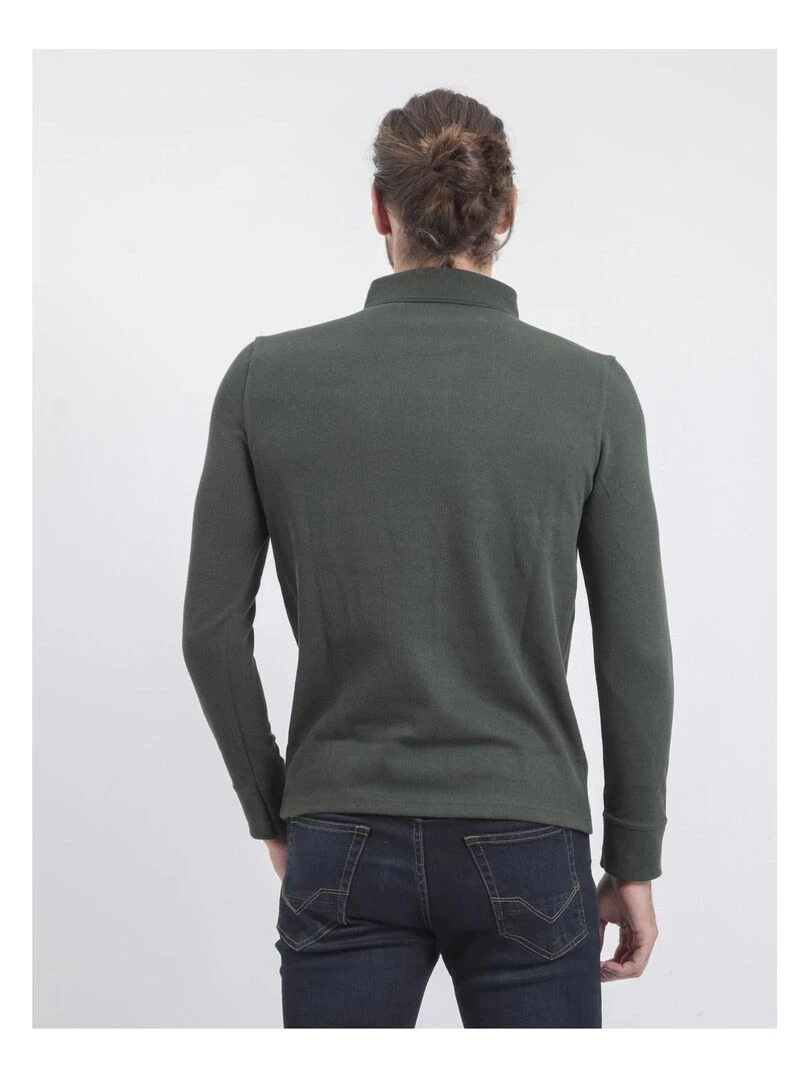 Pull fin col polo WILPARK Vert foncé