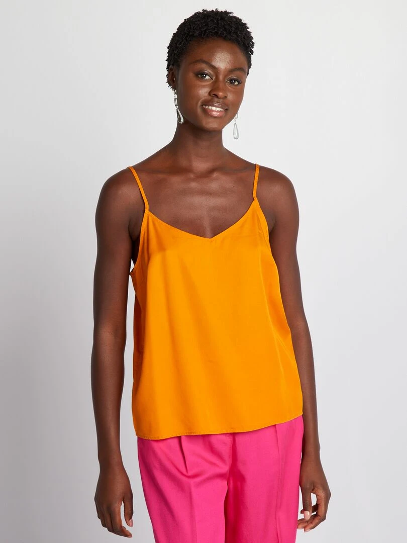 Top à fines bretelles   Orange