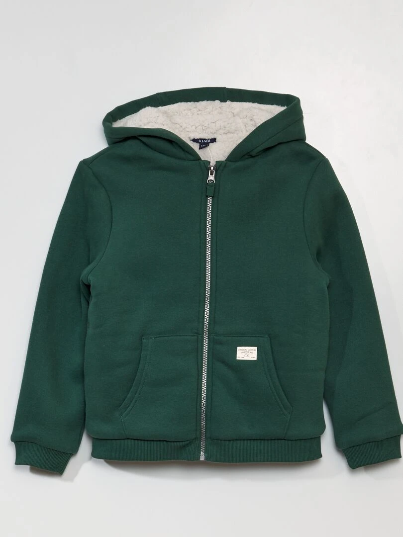 Sweat zippée avec capuche Vert