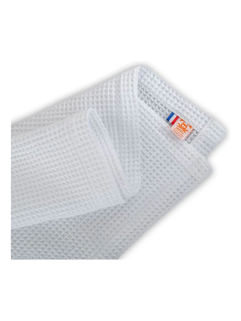 Couverture Nid D'abeilles En Coton Bio Aiko Blanc