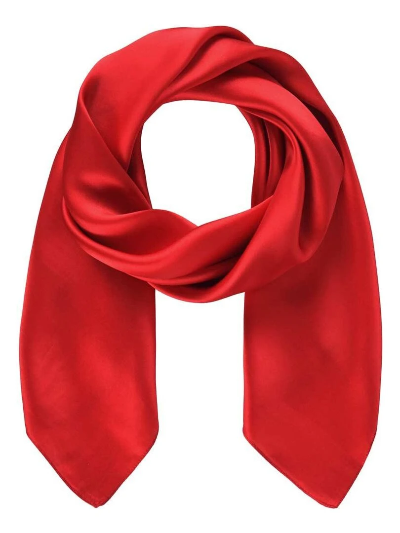 Carré de soie Premium Uni Rouge