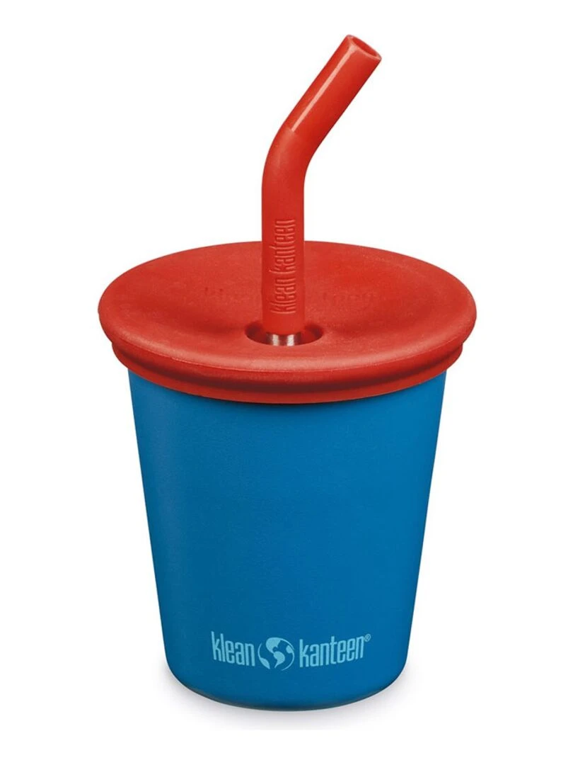 Gobelet en inox 296 ml avec couvercle à paille Mykonos Blue Multicolore