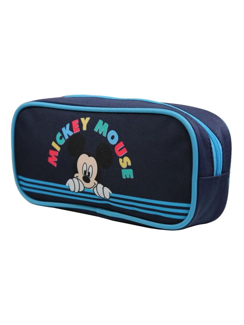 Trousse scolaire rectangulaire Disney Mickey Bleue Bagtrotter Bleu