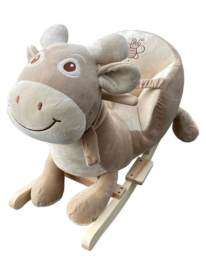 Steff Cheval à bascule Swissy Vache 1 à 4 ans avec ceinture de sécurité Marron