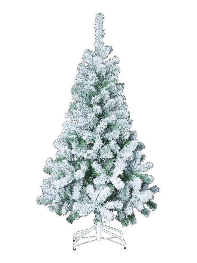 Sapin de Noël floqué 210 cm Blanc