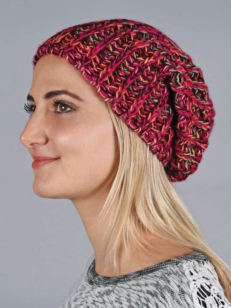 Bonnet long Leana Made in UE Rose fushia