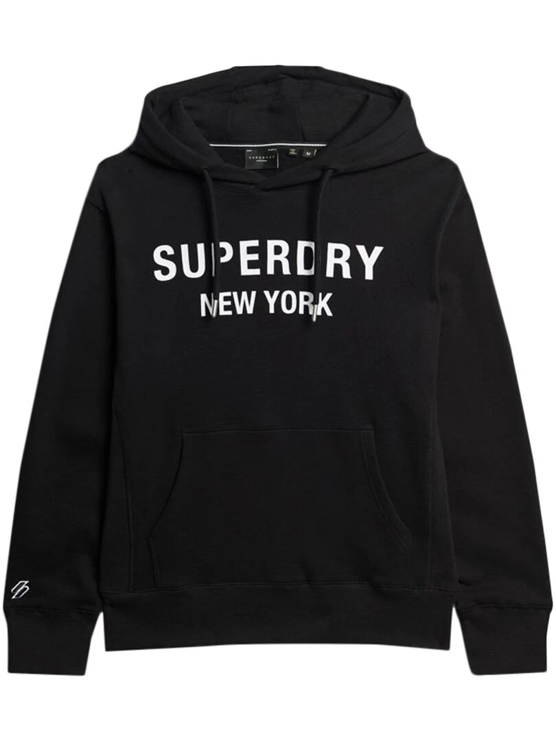 Sweat à Capuche Superdry Luxury Sport Loose Hood Noir